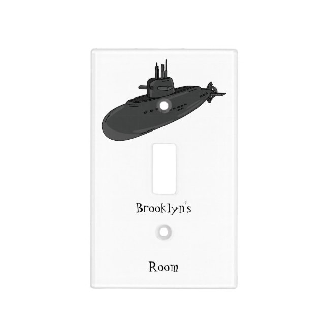 Submarine cartoon illustration light switch cover (Front)