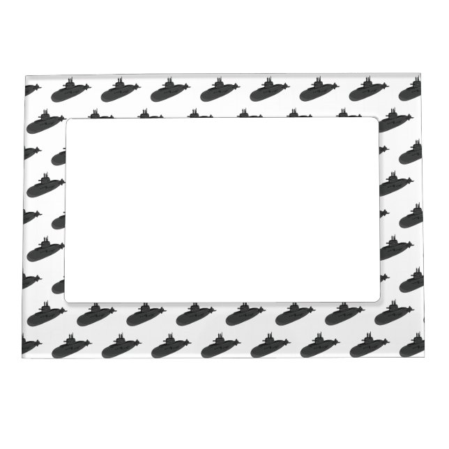 Submarine cartoon illustration magnetic frame (Front)