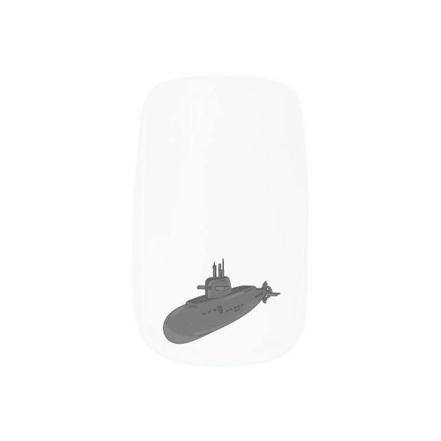 Submarine cartoon illustration  minx nail art (Left Thumb)