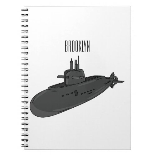Submarine cartoon illustration  notebook
