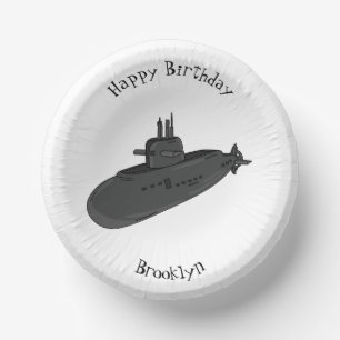 Submarine cartoon illustration paper bowls