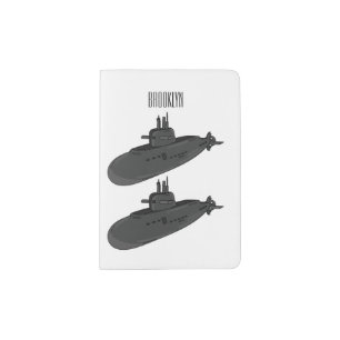Submarine cartoon illustration passport holder