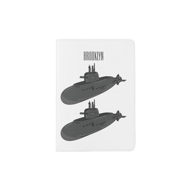 Submarine cartoon illustration passport holder (Front)