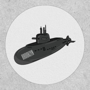 Submarine cartoon illustration  patch