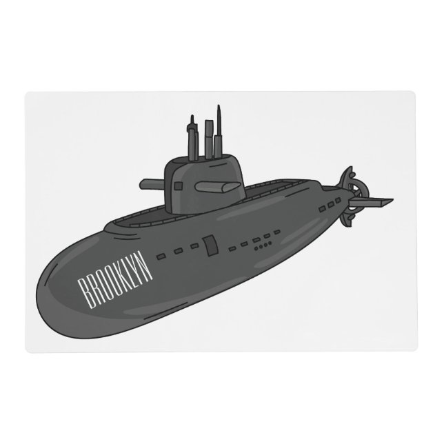 Submarine cartoon illustration  placemat (Front)