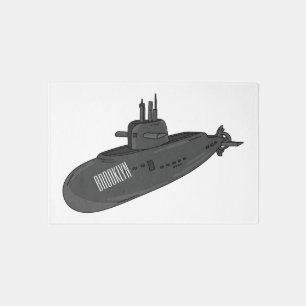Submarine cartoon illustration rug