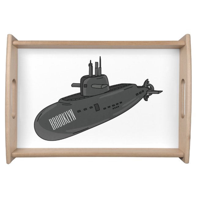 Submarine cartoon illustration  serving tray (Front)