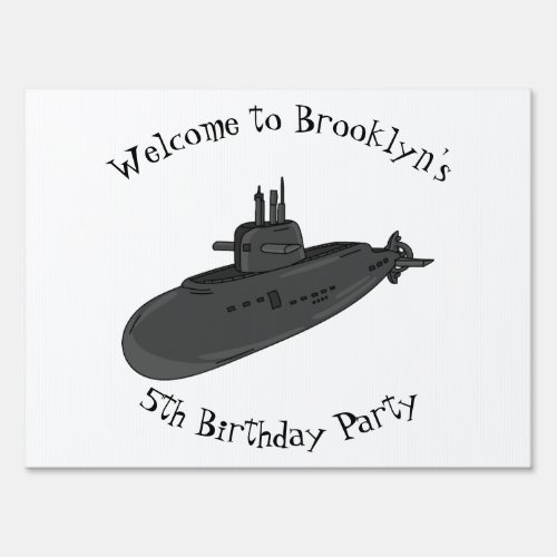 Submarine cartoon illustration sign