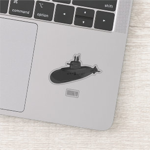 Submarine cartoon illustration sticker