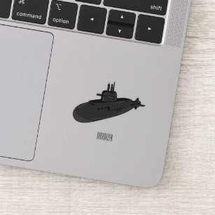 Submarine cartoon illustration sticker