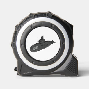 Submarine cartoon illustration  tape measure