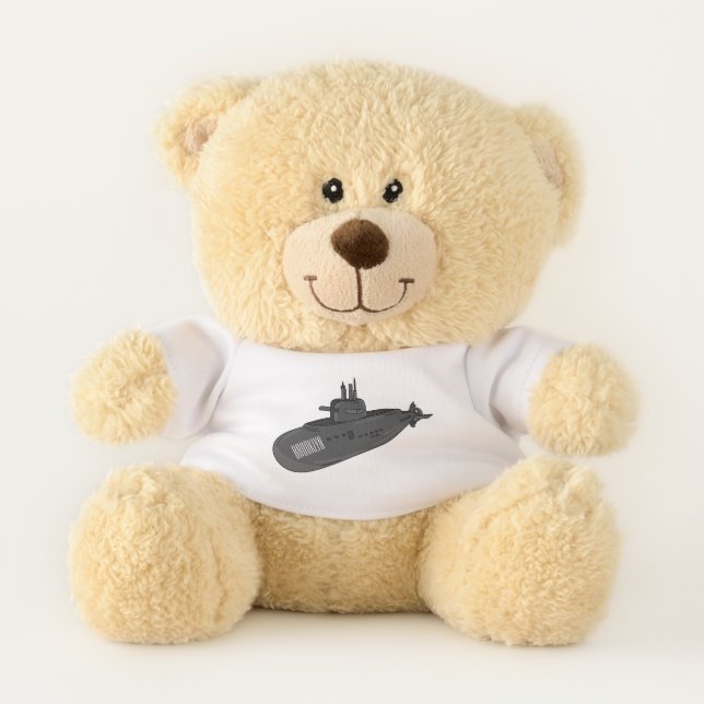 Submarine cartoon illustration teddy bear (Front)