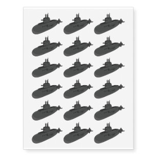 Submarine cartoon illustration  temporary tattoos