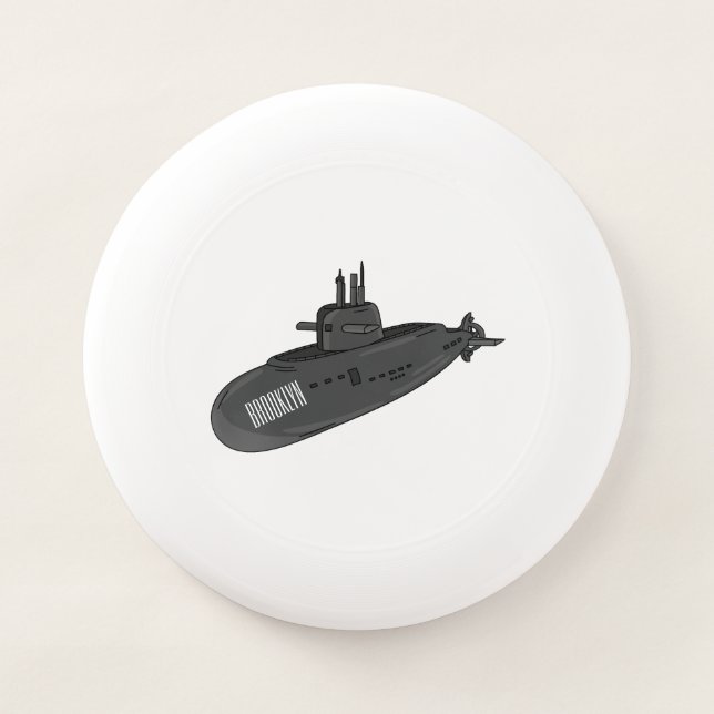 Submarine cartoon illustration Wham-O frisbee (Front)