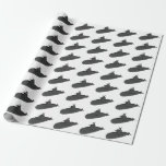 Submarine cartoon illustration wrapping paper