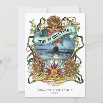 Submarine Christmas Card by TheSubmarinersBride at Zazzle
