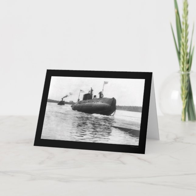 Submarine Launch Navy 1909 Card (Front)