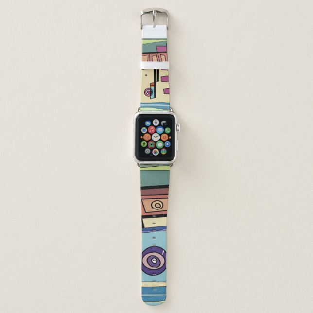 Submarine Life Brown Purple Blue Green  Apple Watch Band (Front)