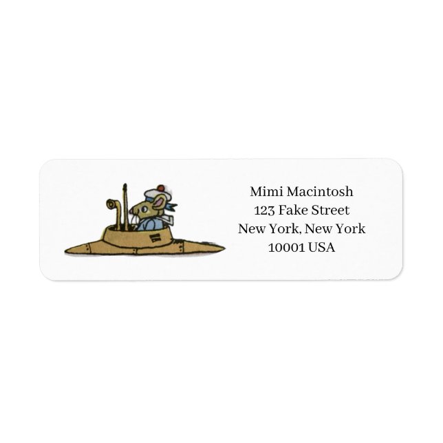 Submarine Mouse Return Address Labels (Front)