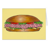 Submarine Sandwich Ham Cheese Hoagie Sub Grinder (Front Horizontal)