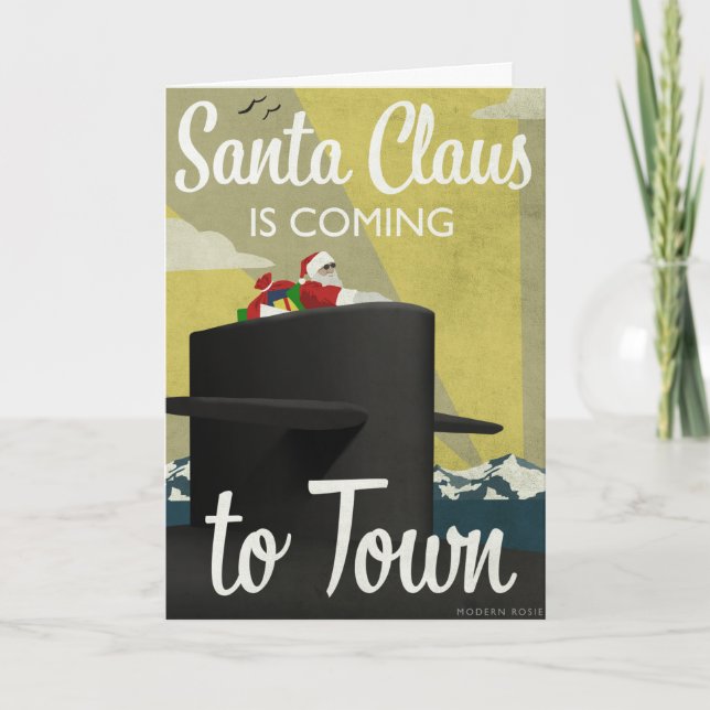 Submarine Santa - Christmas Card (Front)