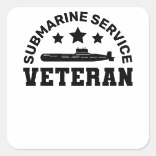 Submarine Service Veteran - Military Design Square Sticker
