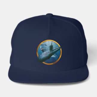Submarine Shark Bubblehead Gift Snap Back Hat