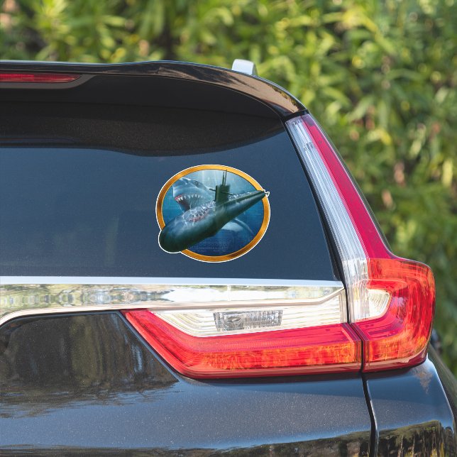 Submarine Shark Veteran Sardines Bubbleheads Sticker (Car Side)