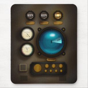 Submarine Ship Control Panel Sonar Steampunk Mouse Pad