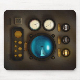 Submarine Ship Control Panel Sonar Steampunk Mouse Pad