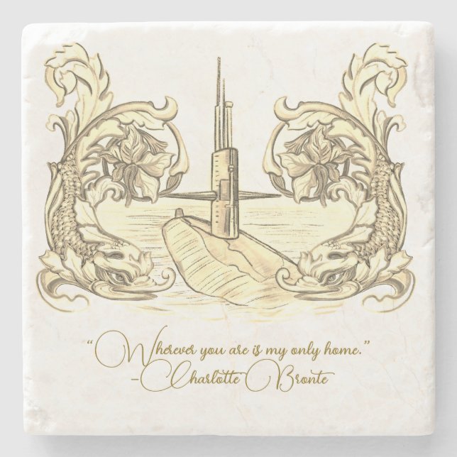 Submarine Stone Coaster (Front)