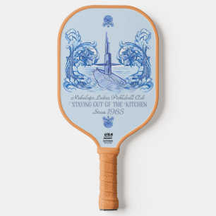 Submarine-themed preppy pickleball paddle