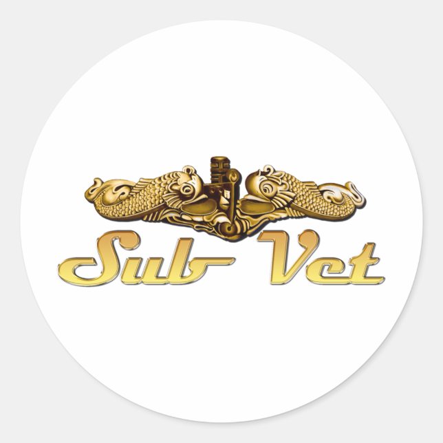 Submarine Veteran Classic Round Sticker (Front)