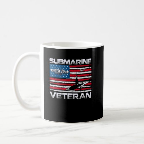Submarine Veteran Silent Service American Flag Vet Coffee Mug