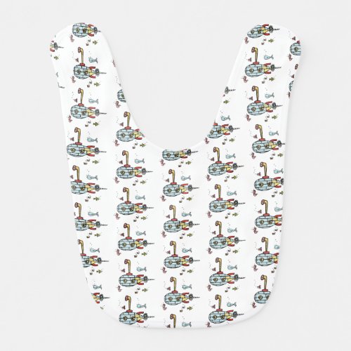 Submarine with Green Back  White Spots Baby Baby Bib