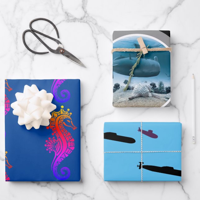 Submariner Wrapping Paper Flat Sheet Set of 3 (Front)