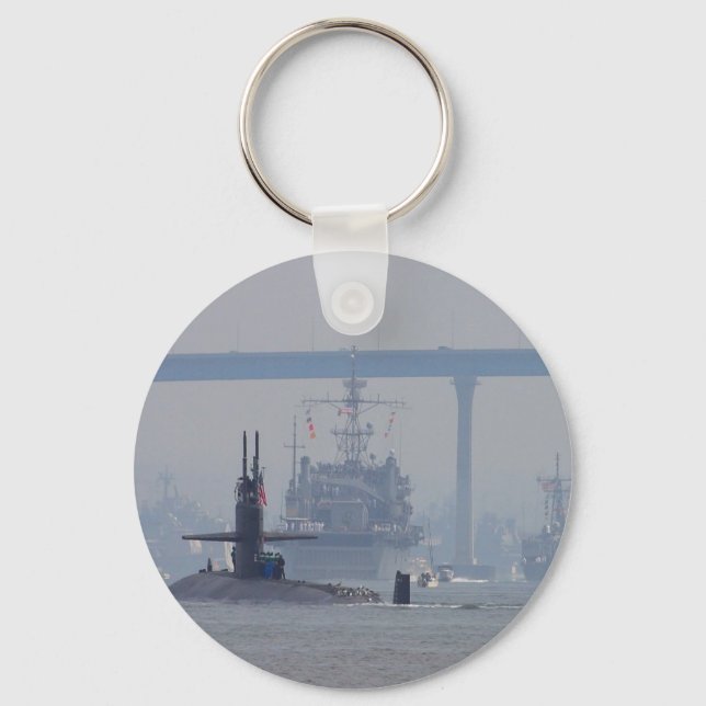 Submarines Subs Nuclear Ships Navy Keychain (Front)
