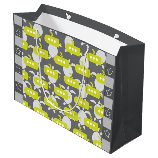 Submarines & Turtles Large Gift Bag (Back Angled)