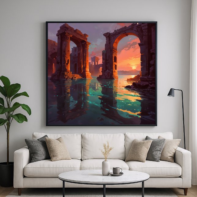 Submerged Ruins - Landscape Illustration Style Poster (Creator Uploaded)