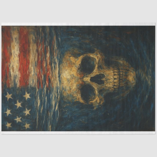 Submerged Skull and Reflection Decoupage Paper  (Front)