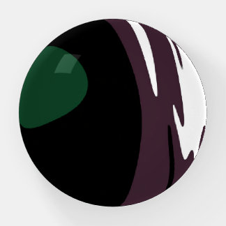 Submersion: Abstract Black, White, Purple & Green Paperweight