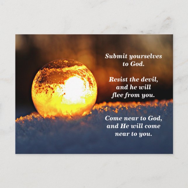 Submit to God, Resist the Devil James 4:7 Postcard (Front)