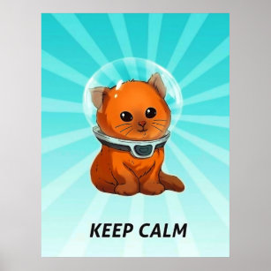 Subnautica Keep Calm Kitty Fixed Color Poster