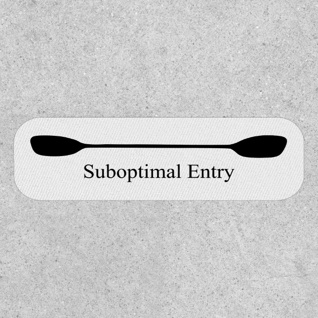 Suboptimal Entry Kayak Paddle Patch (Front)