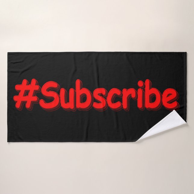"#Subscribe" Cute Design. Buy Now Bath Towel (Bath Towel)