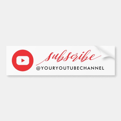 Subscribe Modern YouTube Social Media Bumper Sticker