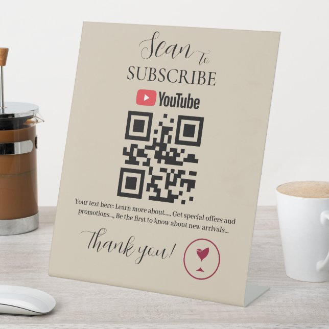 Subscribe QR Code Sign | YouTube | Bar  (In SItu)