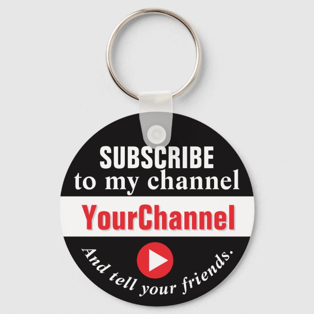 Subscribe to My Channel Button Keychain (Front)