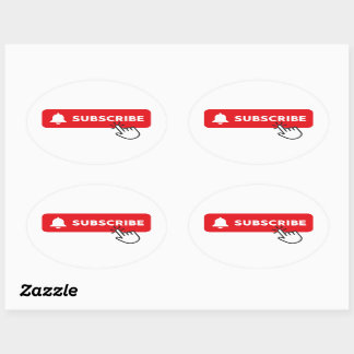 subscribe to my youtube channel oval sticker
