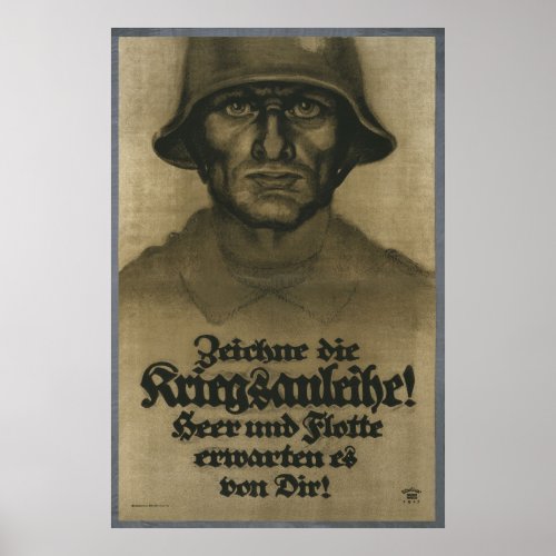 Subscribe to the War Loan WW1 German poster